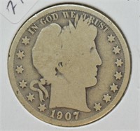 1907 S BARBER HALF DOLLAR  G