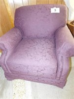 Burgundy floral easy chair, 30" x 34"