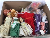 Box lot including doll clothing