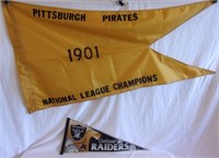 Sports pennants w/ Pirates.