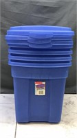 4 Blue Totes With Lids