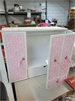 White and pink cabinet 23x20x8