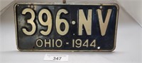 1944 Ohio License Plate