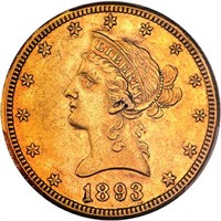 $10 1893-CC PCGS AU53 CAC
