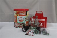 Coca-Cola lot, flashlight, speaker, magnet,