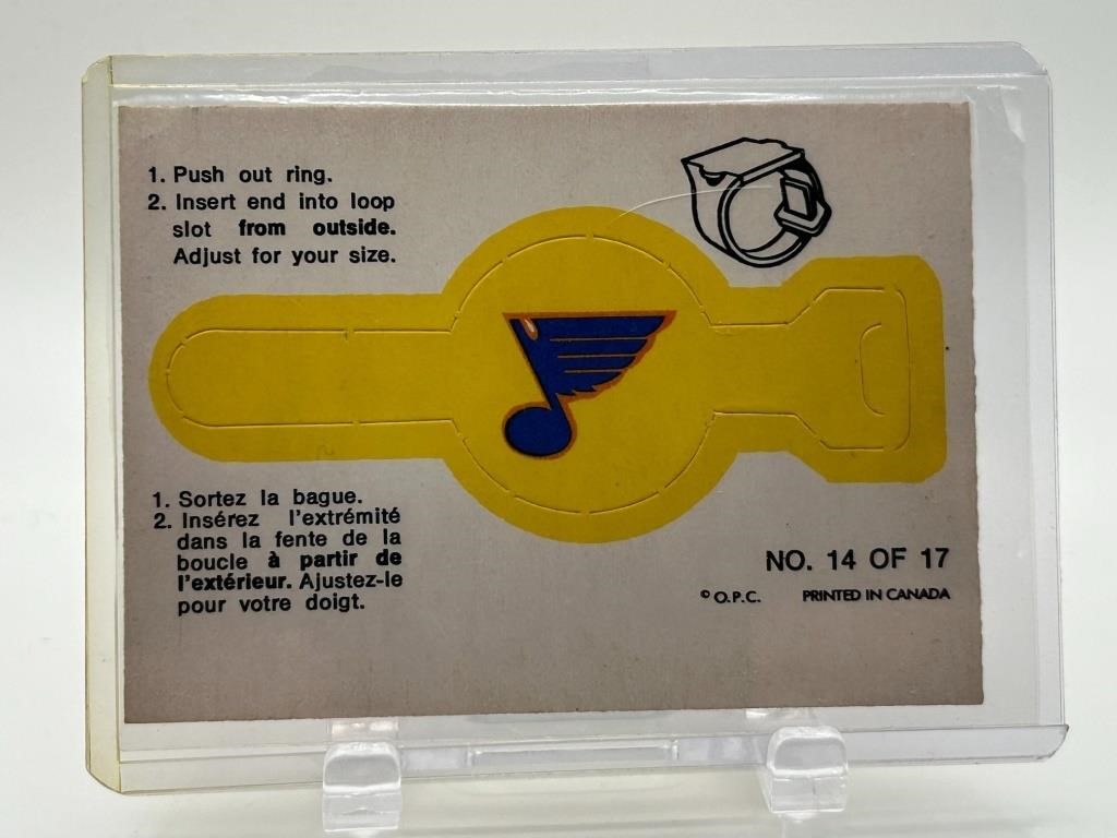 1973-74 OPC Hockey Rings Card Blues