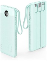 VRURC Portable Charger with Built-in Cables,