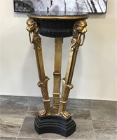 MARBLE TOP EMPIRE PEDESTAL WITH ORMOLU DECORATION