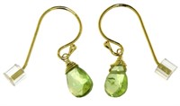 Genuine Peridot Dangle Earrings