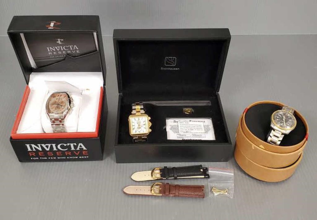 3 men's watches including Invicta reserve #17280,