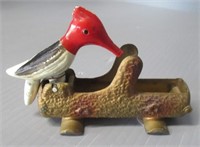 Vintage bird toothpick holder. Measures: 3" H x