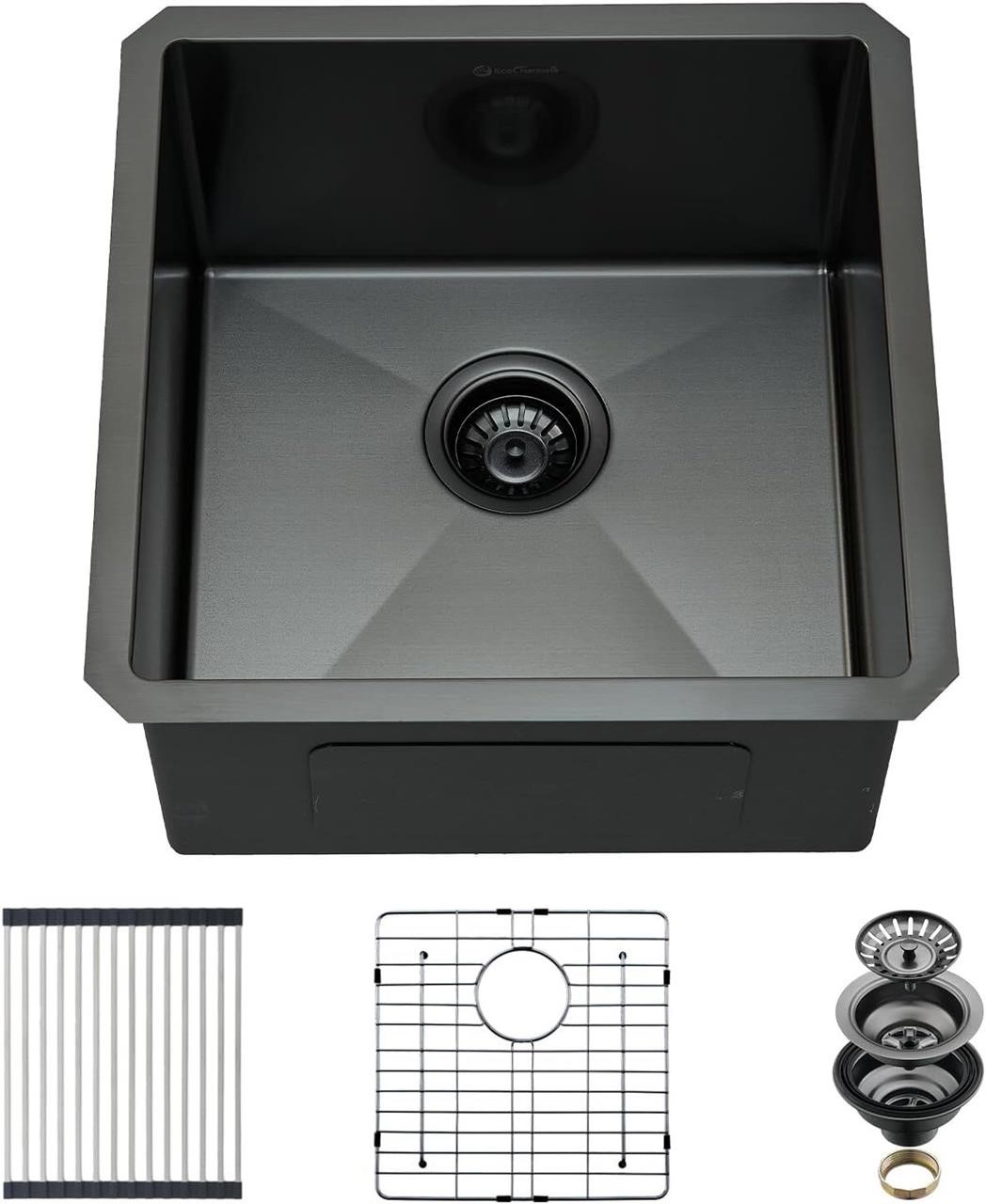 EcoChannels Undermount Sink  18x18x10  Black