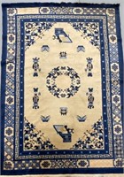 Blue and Cream Asian Rug