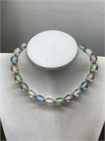 SIGNED TRIFARI PASTEL BEADED NECKLACE