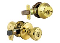 $44.00 Kwikset Tylo Polished Brass Entry Lock and