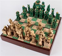 Vintage Mexican Desk Top Resin Chess Set