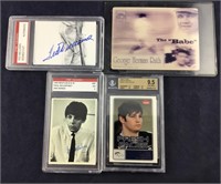 Babe Ruth Moving Card Plus 3 Graded Celebrity