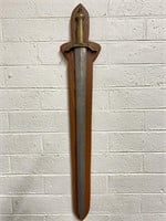 Antique Medieval Display Sword Brass Handle 30"