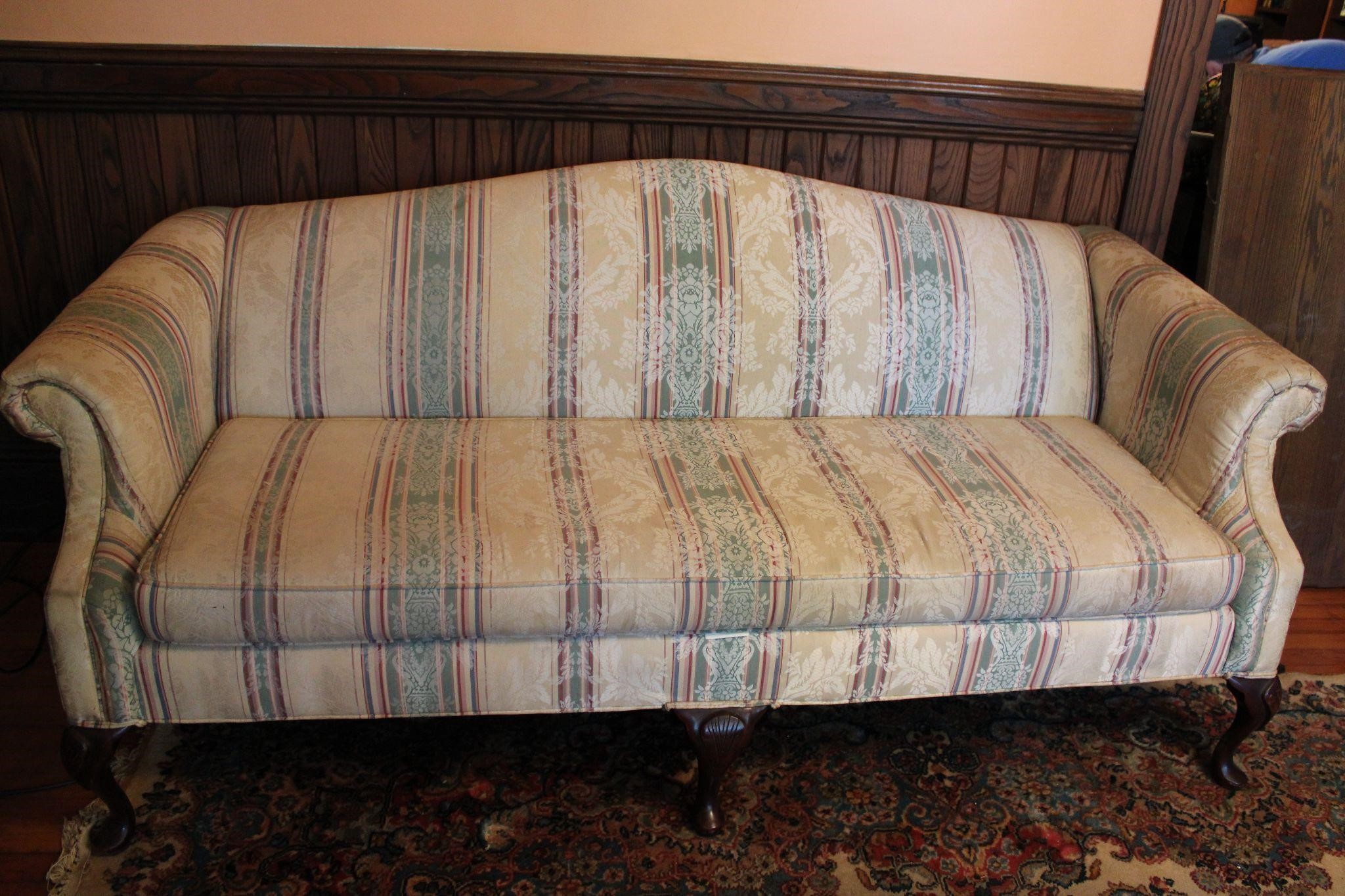 Craftmaster Striped Brocade Sofa