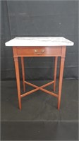 Vintage English marble-top mahogany table