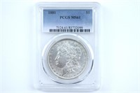 1881 Morgan Silver Dollar PCGS MS61