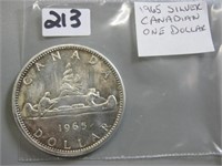1965 Silver Canadian one Dollar Coin