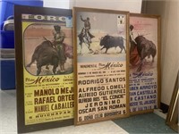 (3) Bullfighting Posters Framed