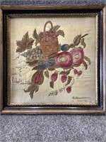 Framed A. Braithwaite Embroidery Art Work