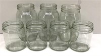 Lot of 7 Glass Mason Style Jars, Screw Tops