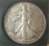 1937 Walking Liberty Circulated Half Dollar