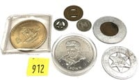 Lot, coins & tokens, 7 pcs.