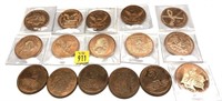 x16- 1 oz. copper rounds -x16 rounds -Sold by the