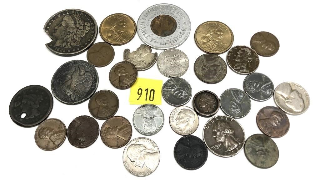 Lot, US coins & tokens, 29 pcs.