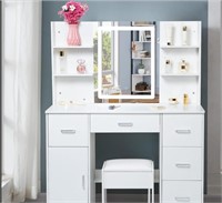 Dressing Table with Mirror and Drawers,