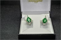 Matching emerald diamond earrings