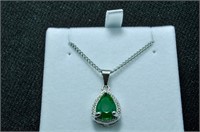 Matching emerald diamond necklace