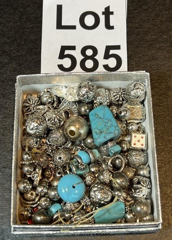 Silver and Turquoise Beads and Charms