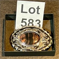 Silver and Tiger Eye Belt Buckle