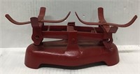 VINTAGE RED CAST IRON DOUBLE SCALES