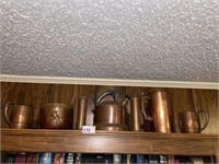 Vintage Copper  Mugs & Kettle (7 Pcs)