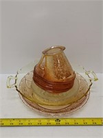 depression glass "paneled lane" bowl and more