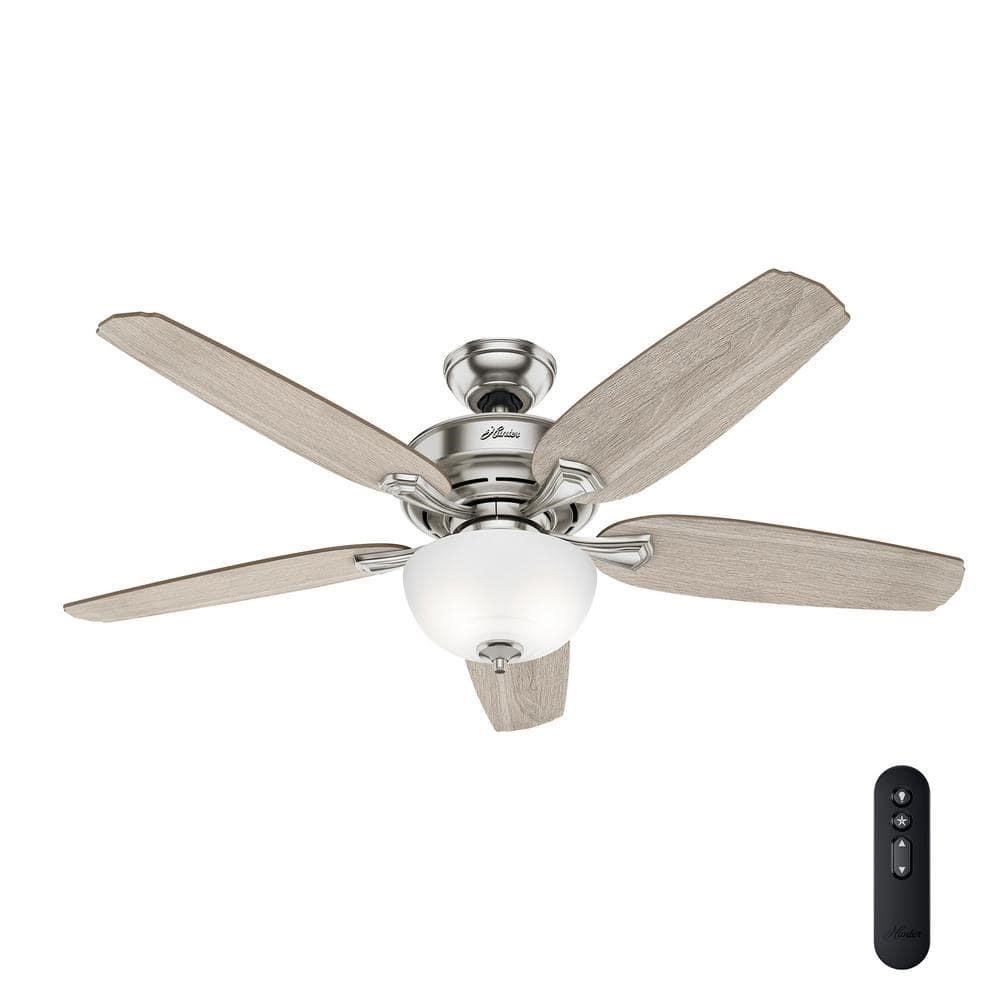 $169  Channing 54 in. LED Indoor Brushed Nickel Fa