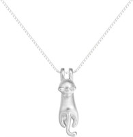 *NEW Sterling Silver Lovely Jumping Cat Pendant
