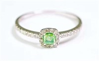 0.26ct Natural Green Diamond Ring 18K Gold
