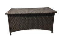 Outdoor Wicker Coffee Table w/Glass Top