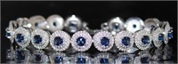 Round Brilliant 14.50 ct Sapphire Halo Bracelet