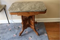 antique victorian marble top lamp table