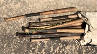 Canvas bag of old baseball bats-see pics