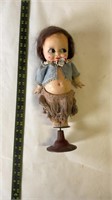 Antique Chalkware Doll w/ human hair