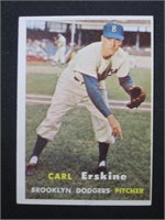 1957 TOPPS #252 CARL ERSKINE DODGERS